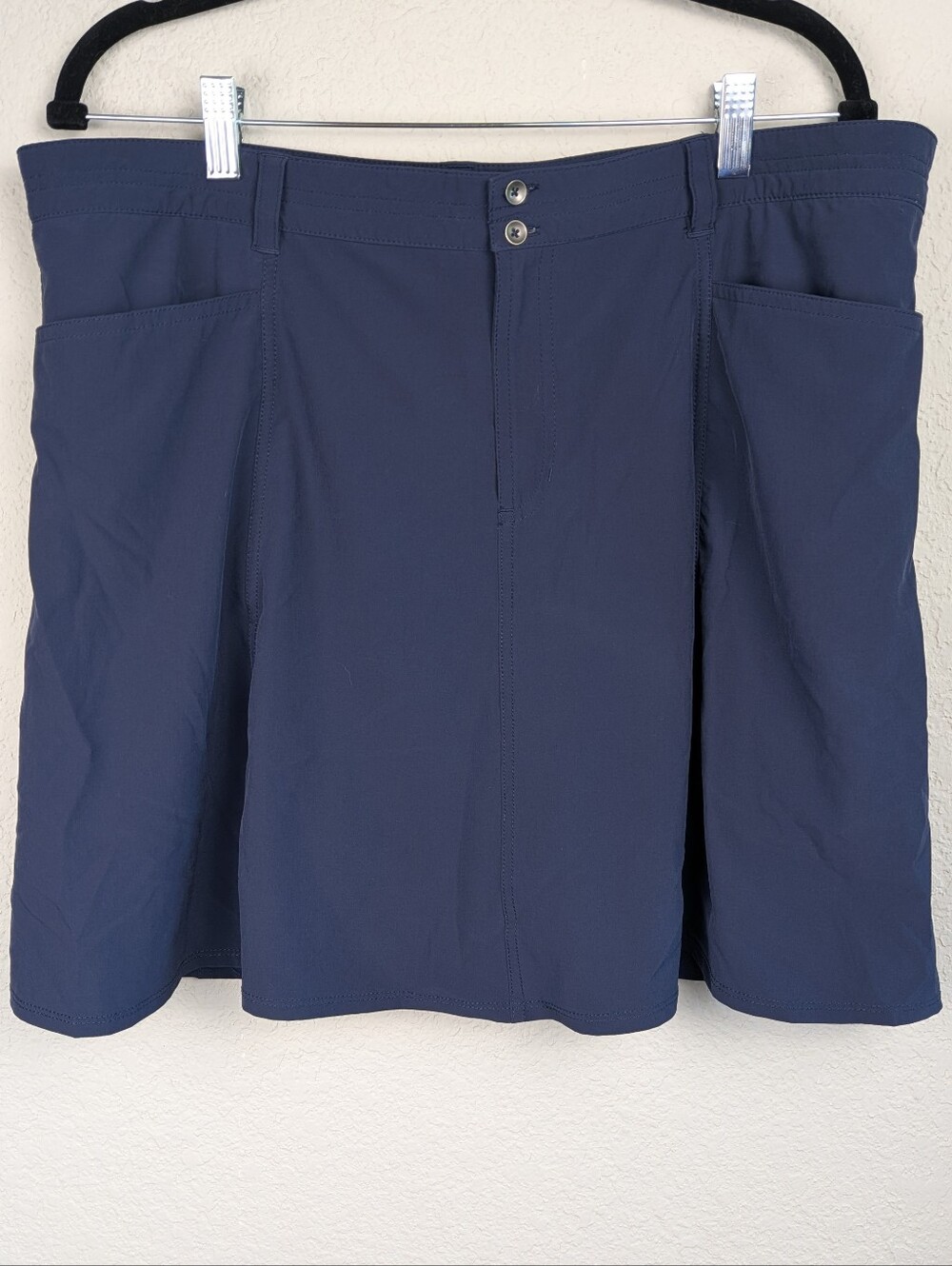 Eddie Bauer Active Skort Size 18 Hidden Shorts With Grip Hem 4 Pockets Blue